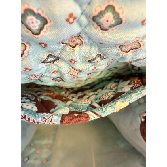 Vera Bradley Jave Blue Retired Lunch Bag Blue Brown, Lined - Picture 9 of 9